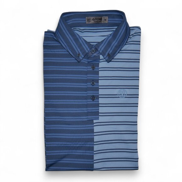 G/FORE Split Stripe Contrast Tech Jersey Golf Polo Men's Size M Moisture-wicking - Picture 5 of 12